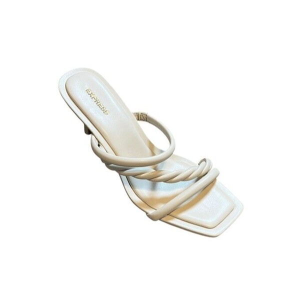 Express Women's Size 9 White Stiletto Twist Design Heels- Wedding - Formal - Picture 1 of 9